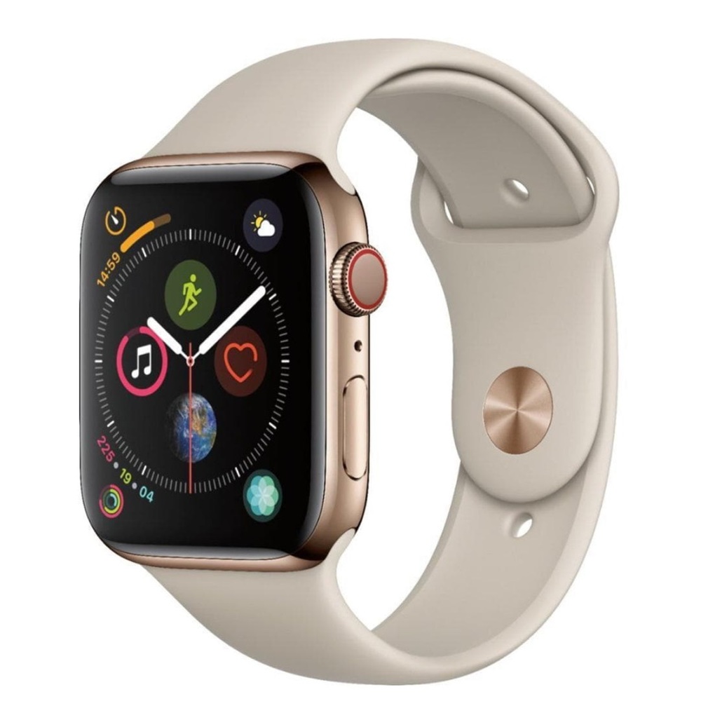 Apple Watch (Series 4) - GPS - 44 mm Stainless Steel Gold w/ Stone Sport Band